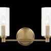 Regal - Double Light Vanity With Clear Ribbed Satin - Antique Brass / Clear - Image 2
