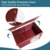 Medium Wooden Outdoor Dog House, Waterproof Roof, Elevated Floor, Adjustable Plastic Feet - Red - Image 4