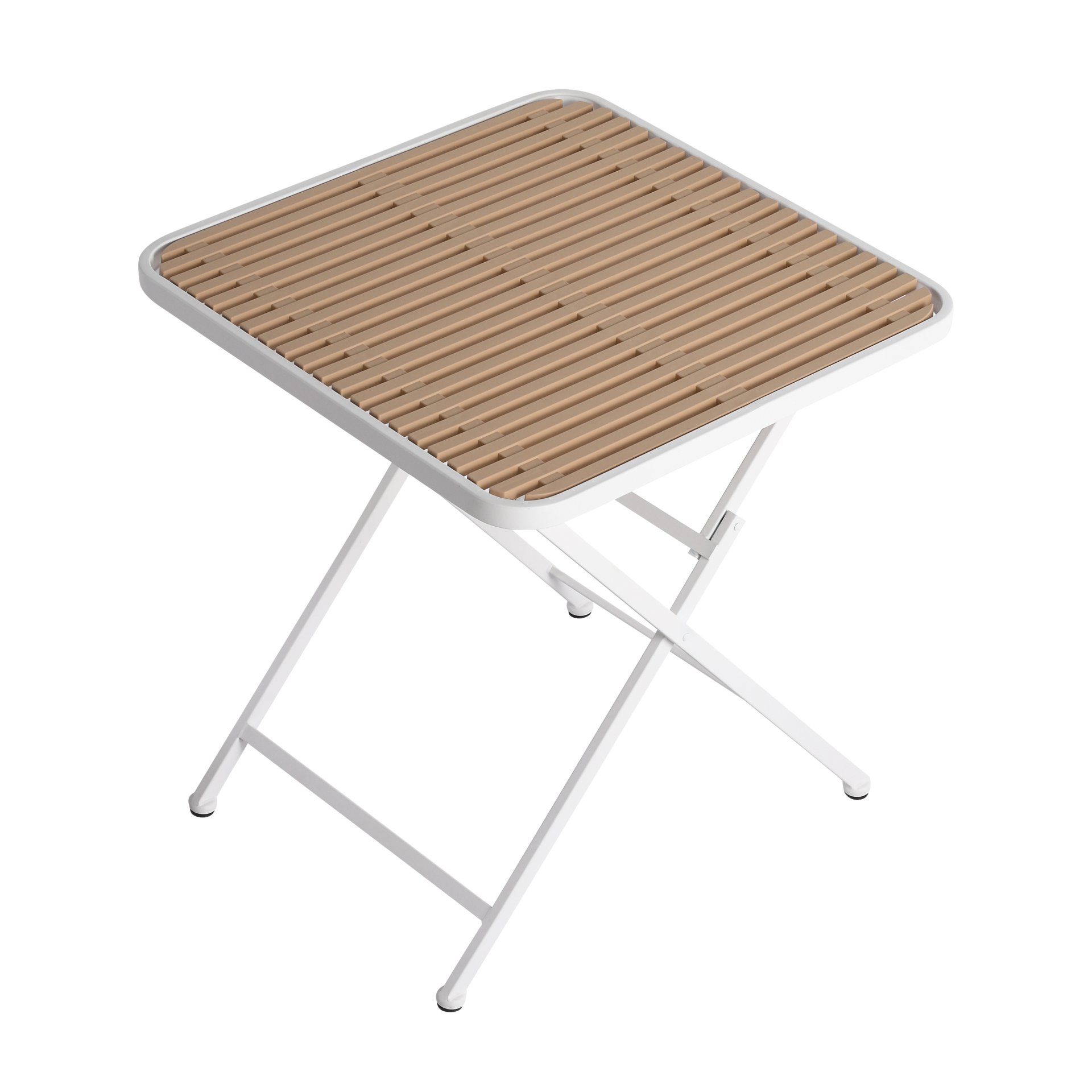 2 Pack Lounge Chair Set With Folding Square Table - Khaki / Pale Green / White - Image 2