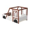 Fun Play Design Twin Size Car Bed, Kids Platform Bed In Car Shaped For Kids Boys Girls Teens - White / Orange - Image 9