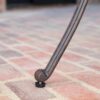 Traditional Style Cast Aluminum Bar Table With Lattice Design And Umbrella Holder - Bronze - Image 4