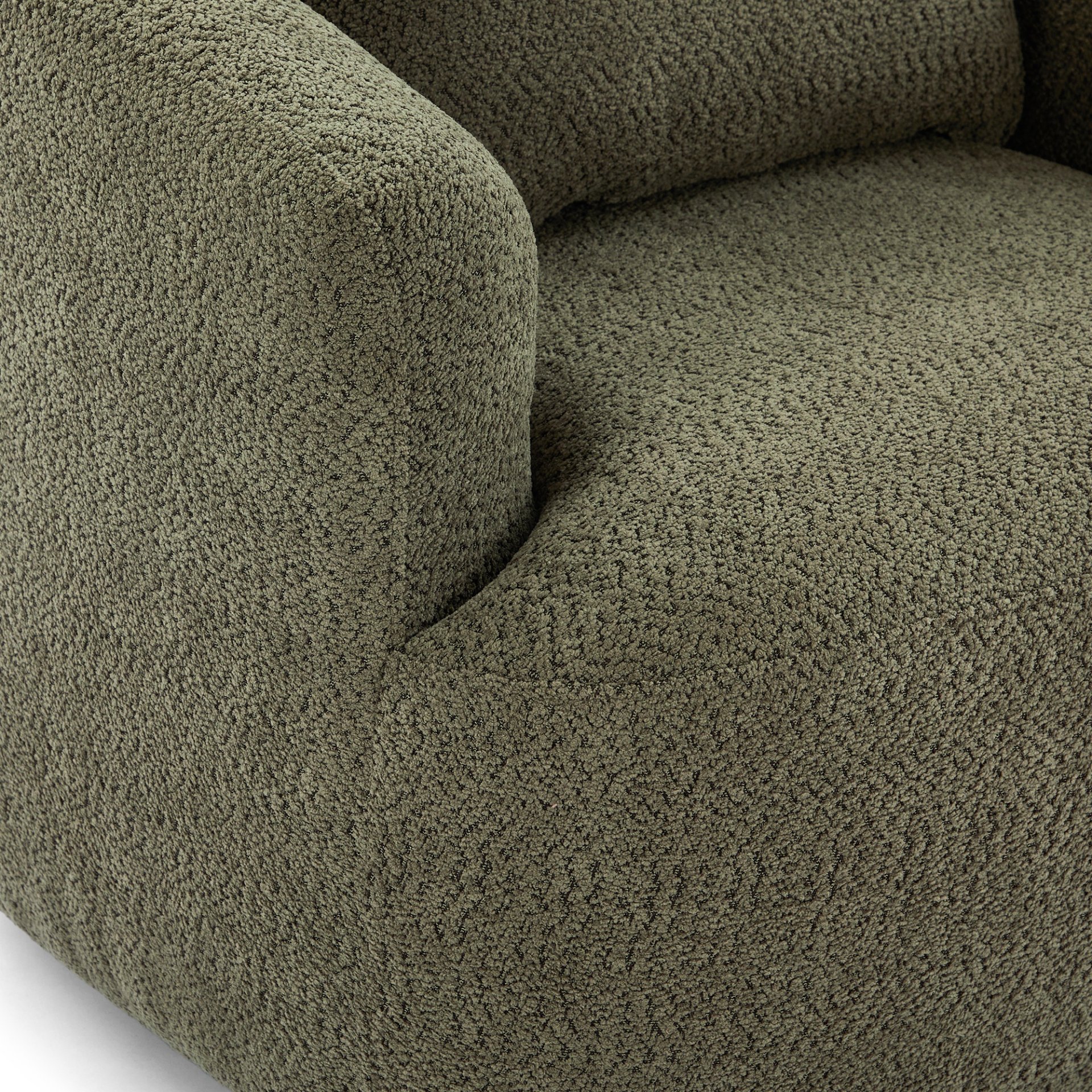 360° Swivel Chair, Chenille Upholstered Barrel Sofa Chair With Throw Pillow, For Living Room, Office - Green - Image 21