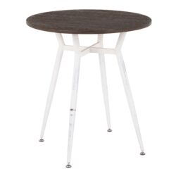 Clara - Industrial Round Dinette Table - Vintage White / Espresso