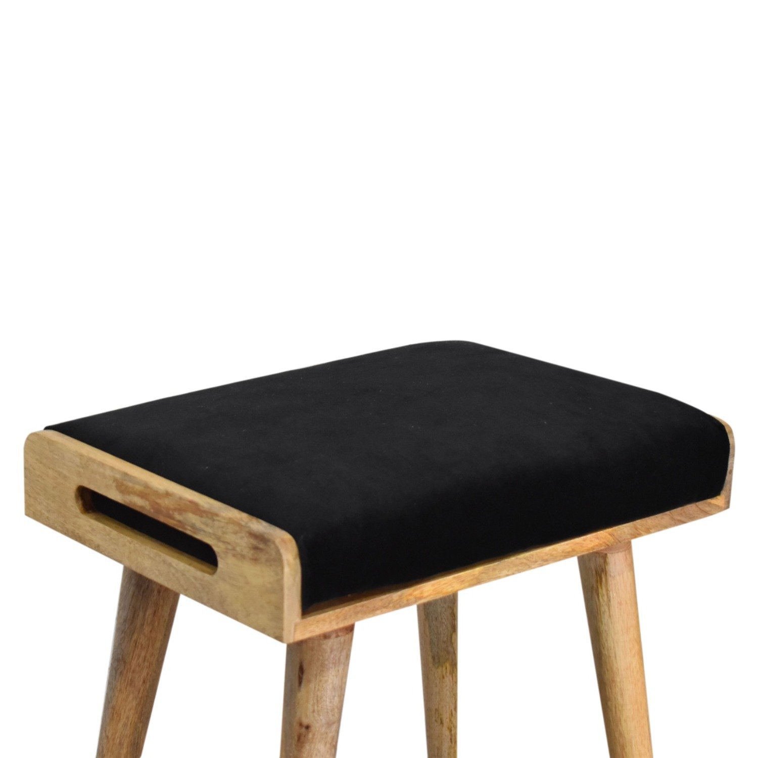 Velvet Tray Style Footstool - Black - Image 7