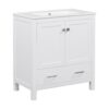 Bathroom Vanity With Single Sink, Combo Cabinet Undermount Sink, Bathroom Storage Cabinet With Two Doors And A Drawer, Soft Closing, Multifunctional Storage, Solid Wood Frame - White - Image 19