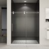 Frameless Shower Door, Sliding Shower Door, With Premium Thick Tempered Glass Shower Enclosure, Double Side Easy Clean Coat, Finished With Buffer - Chrome - Image 2