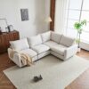 4 Piece L Shaped Modular Free Combination Sectional Sofa Couch For Living Room And Spacious Space - White - Image 7