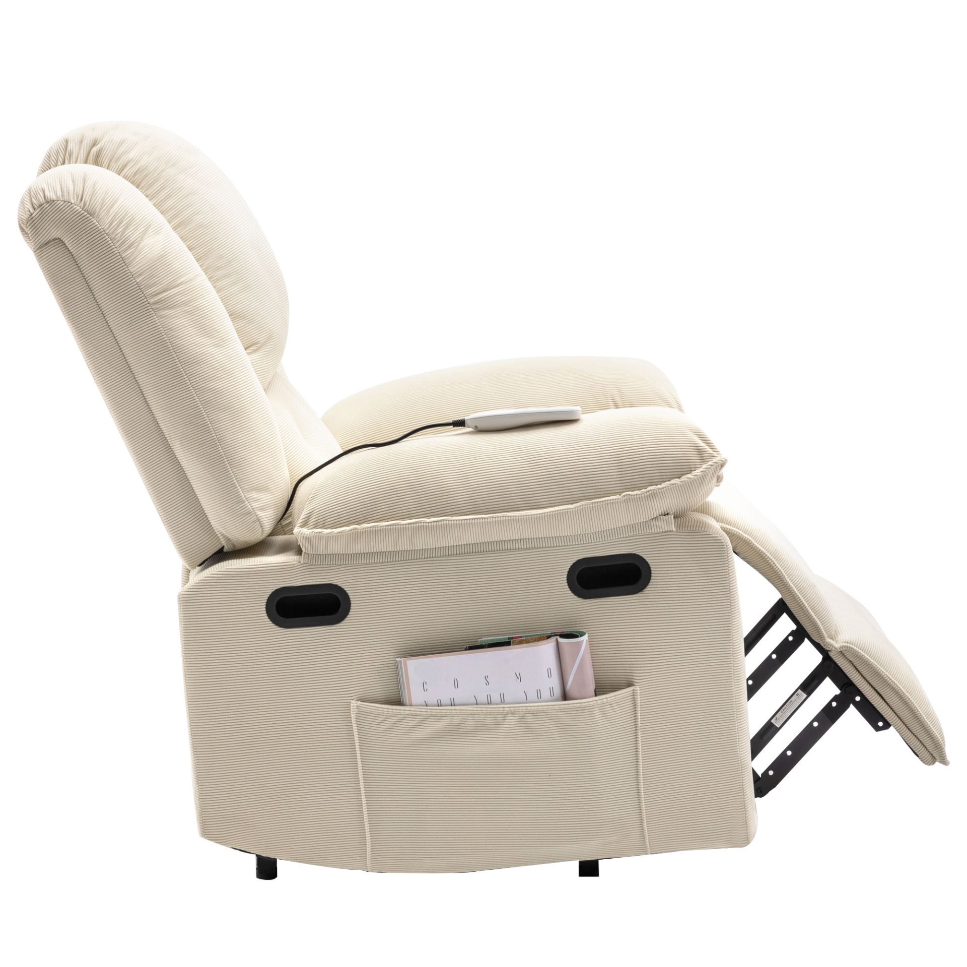 Massage Recliner, Power Lift Chair With Adjustable Massage And Heating Function, Recliner Chair & Infinite Position And Side Pocket For Living Room - Beige - Image 21
