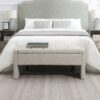 Modern Bed End Bench With Storage, Upholstered Large Foot Rest Stool, Comfy Window Vanity Bench For Living Room, Dorm, Coffee Table, Linen - Light Gray - Image 5