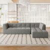 Modular Combination Sofa Set, Modern Minimalist Sofa, Living Room Upholstered Sofa Bed, Bedroom, 2 Pieces Computer Free Combination, L - Shaped - Light Gray - Image 11