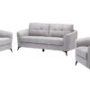 Callie - Woven Fabric Living Room Sofa, Loveseat, Chair (Set of 3) - Light Gray - Image 2