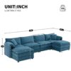 Modular Sectional With Deep And Wide Seat, U Shaped Cloud Couch Set With Double Cushions 6 Seat Sofa With Movable Ottomans Oversized - Blue - Image 14