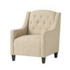 Elegant Upholstered Armchair With Ottoman Set - Beige - Image 8