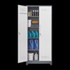 Metal Storage Cabinets, Cleaning Tool Cabinet With Locking Door, Tall Broom Tool Organizer, Large Storage Cabinet For Kitchen - Gray / White - Image 21