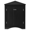 Triangle Bathroom Storage Cabinet With Adjustable Shelves, Freestanding Floor Cabinet For Home Kitchen - Black - Image 8