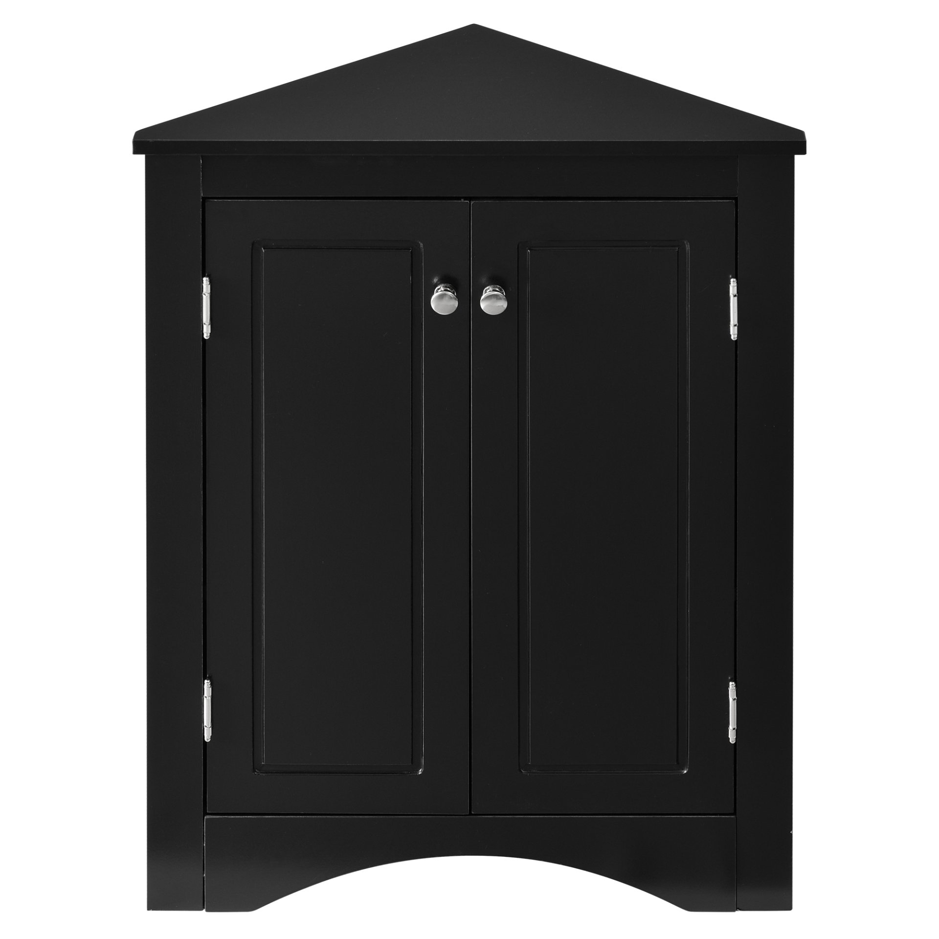 Triangle Bathroom Storage Cabinet With Adjustable Shelves, Freestanding Floor Cabinet For Home Kitchen - Black - Image 8