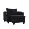 Convertible Chaise Lounge Sofa Chair Bed With USB Ports, Cup Holders & Storage - Black - Image 20