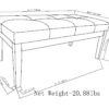 Lacey - Tufted Ottoman Bench - Distressed Black - Image 8
