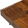Mid Century Modern Coffee Table, Unique Square Wooden Coffee Table With 3 Drawers, Tempered Glass And Solid Wood Legs For Living Room - Brown - Image 14