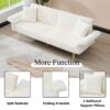 Corduroy Foldable Double Sofa Bed With Folding Armrests For Living Rooms And Small Spaces - White - Image 12
