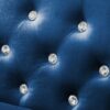 Wide Sofa With Jeweled Buttons, Square Arm, 2 Pillows - Blue - Image 10