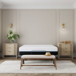 Copper Lux - 12" King Soft Memory Foam Mattress With Phase Change Cooling Fabric - White / Gray