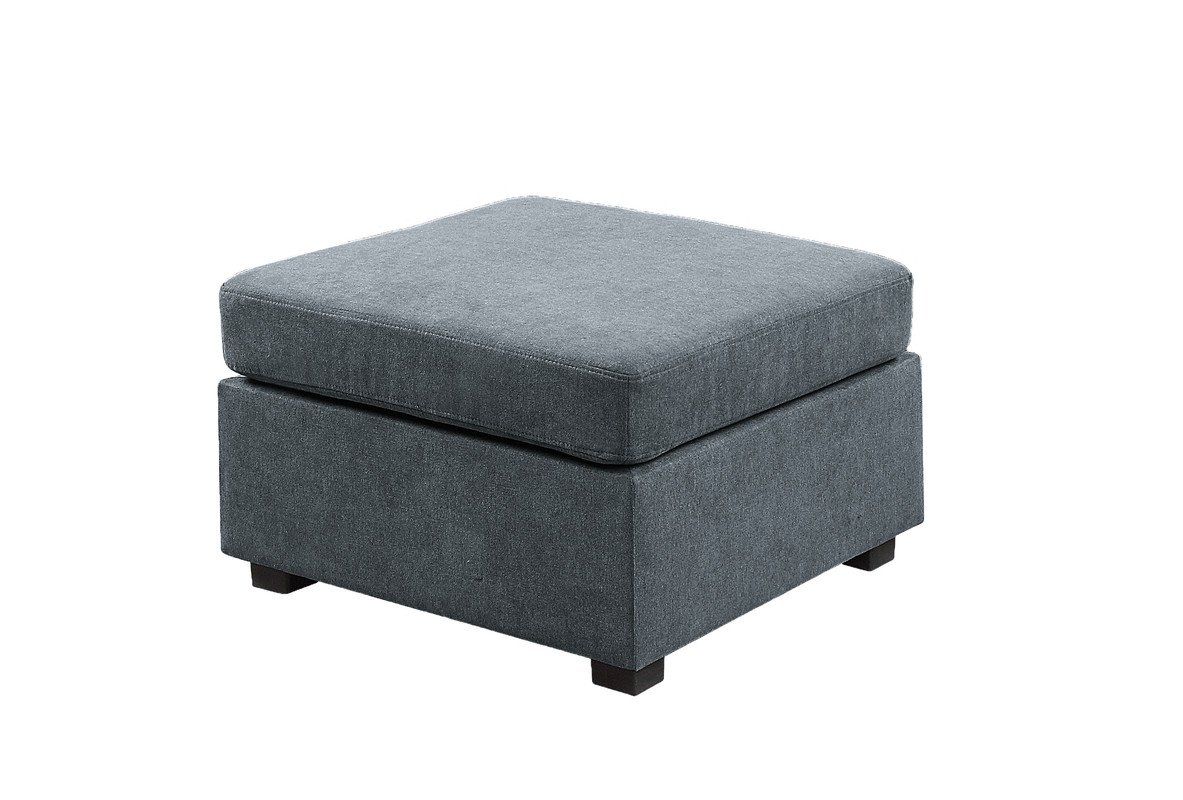 Isla - Woven Fabric 7 Seater Sectional Sofa & Ottoman - Gray - Image 6