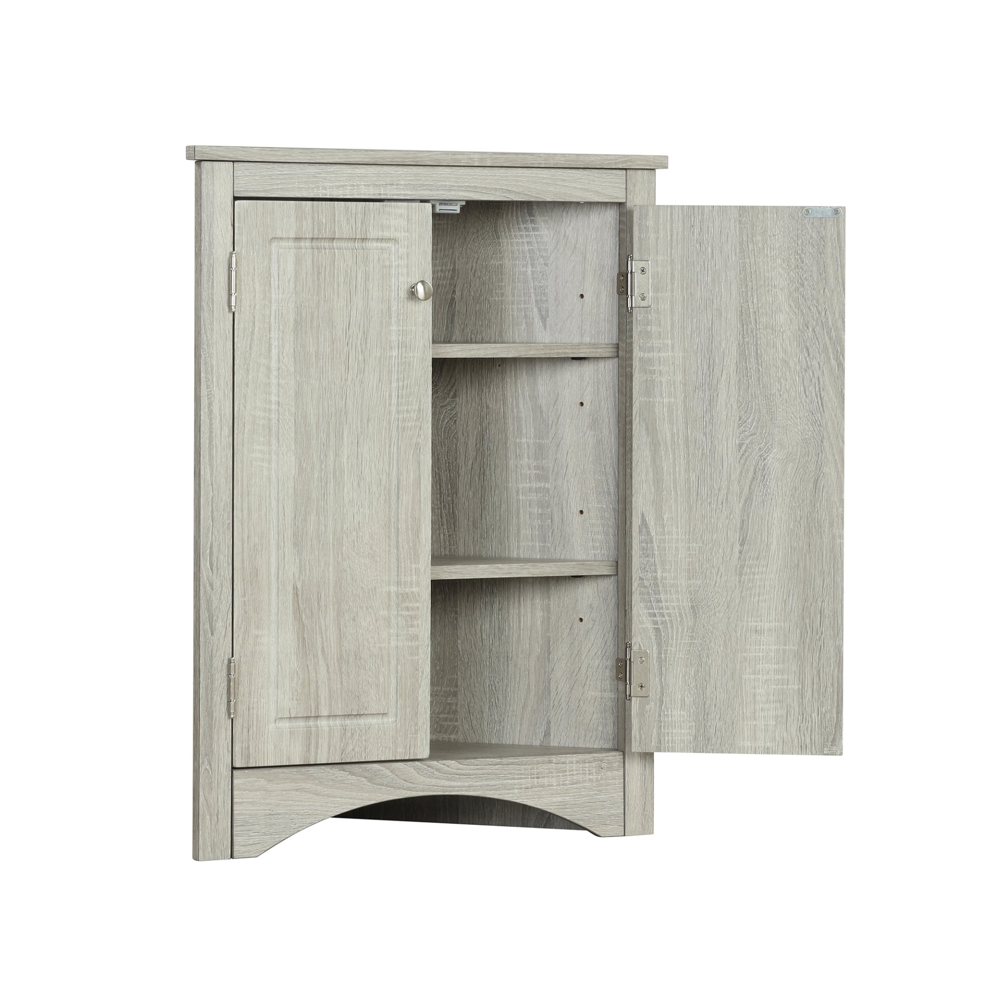 Triangle Bathroom Storage Cabinet With Adjustable Shelves, Freestanding Floor Cabinet For Home Kitchen - Oak - Image 14