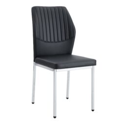 Luxury Simple Chair (Set of 4) High Resilience Dining Chair - Black / Silver