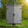 Outdoor Storage Shed With Lockable Door, Wooden Tool Storage Shed With Detachable Shelves & Pitch Roof - Gray - Image 13