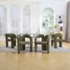 Contemporary Designed Velvet Upholstered Accent / Dining Chair - Olive - Image 13