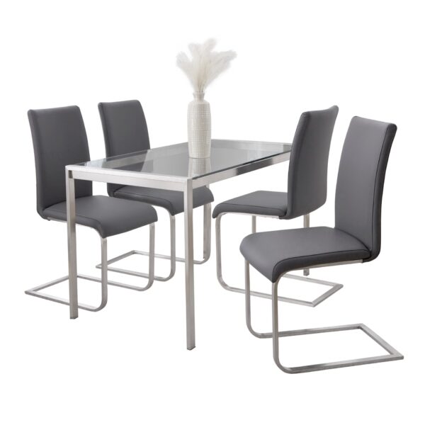 Fuji Foster - Contemporary Dining Set l, Glass 5 Piece - Multicolor