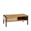 40.16" Rattan Coffee Table, Sliding Door For Storage, Metal Legs, Modern Table For Living Room - Natural - Image 14