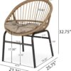 Outdoor Accent Chair With Curved Back And Basket Frame, (Set of 2) - Light Brown / Beige - Image 3