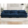Modern 3 Seat Extra Large Sofa With Pillows Cloud Like Comfort - Blue - Image 10