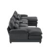 Modern U Shaped Sofa With Console, Cupholders And USB Ports, 6 Seat Upholstered Symmetrical Indoor Furniture, Sleeper Couch Set With Chaise - Gray - Image 3
