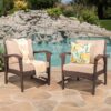 Honolulu - Club Chair (Set of 2) With Weather Resistant Wicker And Cushions - Brown / Tan - Image 2
