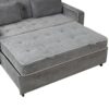 Upholstered Sleeper Bed Sofa With USB Charging, Adjustable Backrest, And Throw Pillows - Charcoal Gray - Image 20