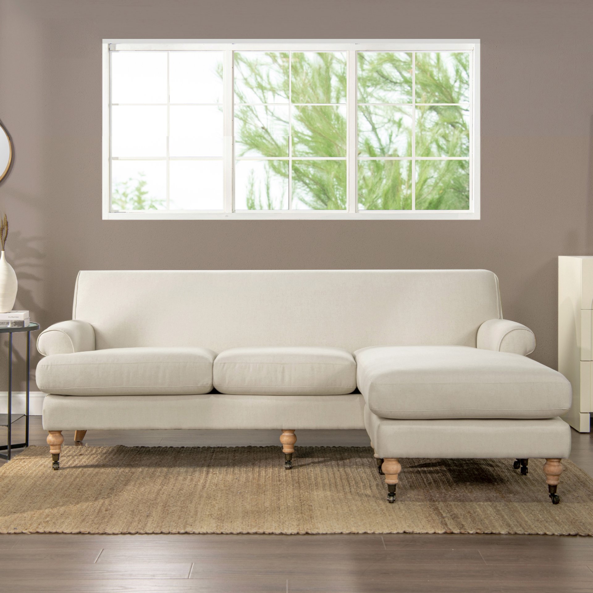 Alana - L-Shape Reversible Sectional Sofa - Light Beige - Image 14