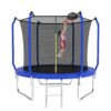 10' Trampoline With Basketball Hoop, Astm Approved Reinforced Type Outdoor Trampoline With Enclosure Net - Blue - Image 5