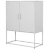 Heavy Duty Metal Buffet Sideboard Modern Steel Storage Cabinet With 2 Shelves, Free Standing Accent Cabinet With Magnetic Doors For Bedroom, Kitchen, And Home Office, Anti-Tip Design - White - Image 17