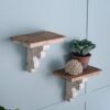 Distressed And Wooden Wall Shelf With Corbel Design - Brown / Antique White - Image 12
