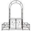 Metal Garden Arch With Gate Wide High Climbing Plants Support Rose Arch Outdoor - Black - Image 11
