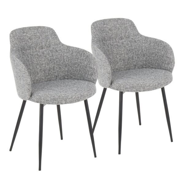 Boyne - Contemporary Chair (Set of 2) - Black / Dark Gray