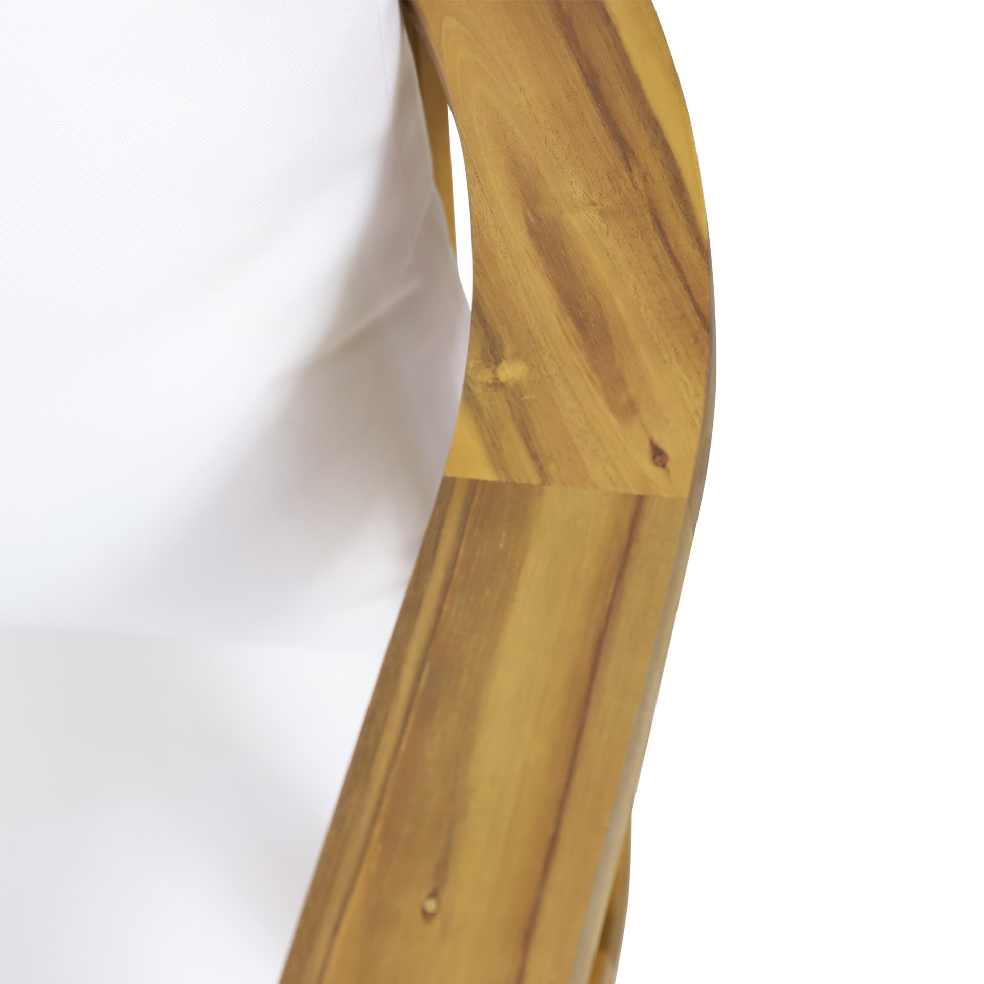 3 Piece Patio Furniture Set, Outdoor Acacia Wood Patio Club Chair With Table, Wooden Patio Furniture, Waterproof Thick Cushion Deep Seating For Porch - Teak / White - Image 15