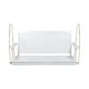 Tambora - Stylish Porch Swing With Acacia Wood And Metal - White - Image 4