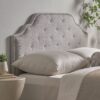 Luella - Button Tufted Full / Queen Upholstered Metal Panel Headboard - Light Gray - Image 4