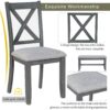 6 Piece Family Dining Room Set Solid Wood Space Saving Foldable Table And 4 Chairs With Bench - Gray - Image 8