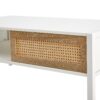 40.16" Rattan Coffee Table, Sliding Door For Storage, Metal Legs, Modern Table For Living Room - White - Image 14