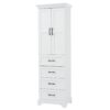 Bathroom Vanity With 2 Damping Hinge Doors, 3 Drawers, Adjustable Shelves - White - Image 11